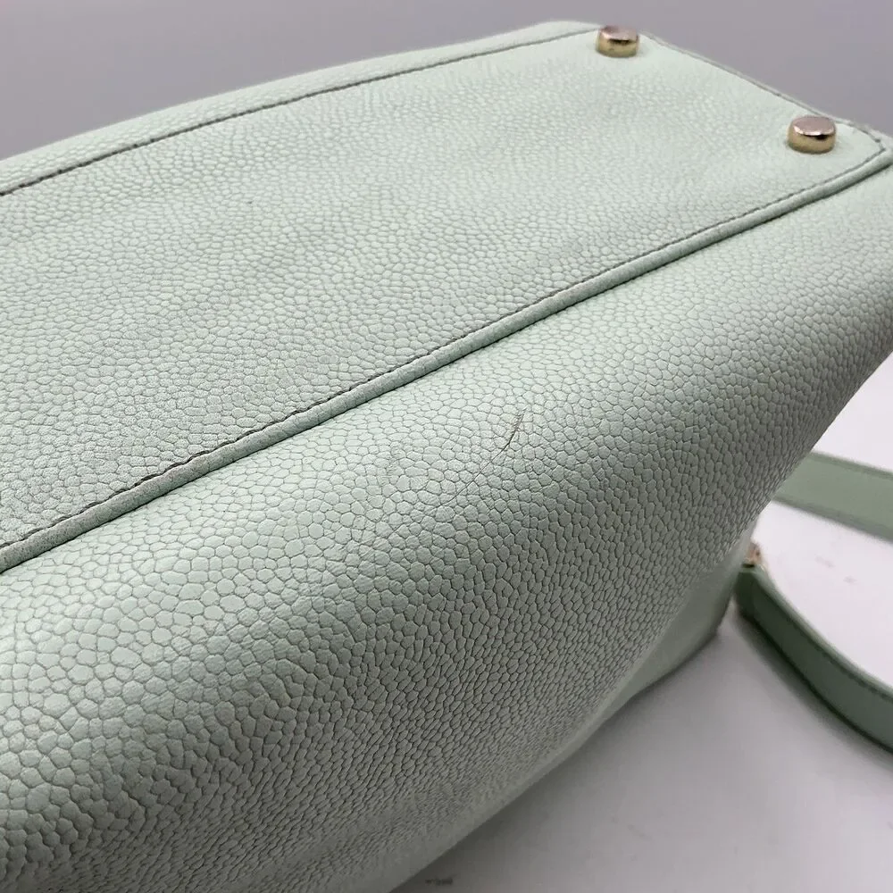 Kate Spade Mint Green Pebbled Leather Shoulder Crossbody Bag Chain Strap